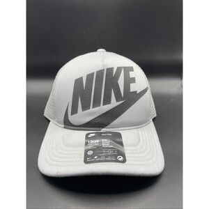NIKE Rise Kids' Structured Futura Trucker Cap Hat Smoke Grey One Size NEW W Tags